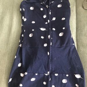 Navy Blue Swaddle Sack with planets